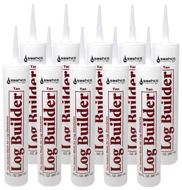 Main image of Log Builder Acrylic Latex Caulking Sealant, 30 oz Cartridge, Dark Brown (Pack of 10)