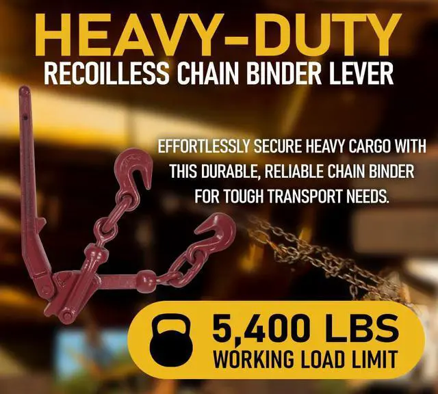 Alt view image 2 of 6 - 4 Pack G70 Recoil-Less Safety Release Chain Binder - 5/16" - 3/8" 5400 WLL Lever Snap Chain Binder - Heavy Duty Recoilless Lever-Style Chain Binderfor Flatbed
