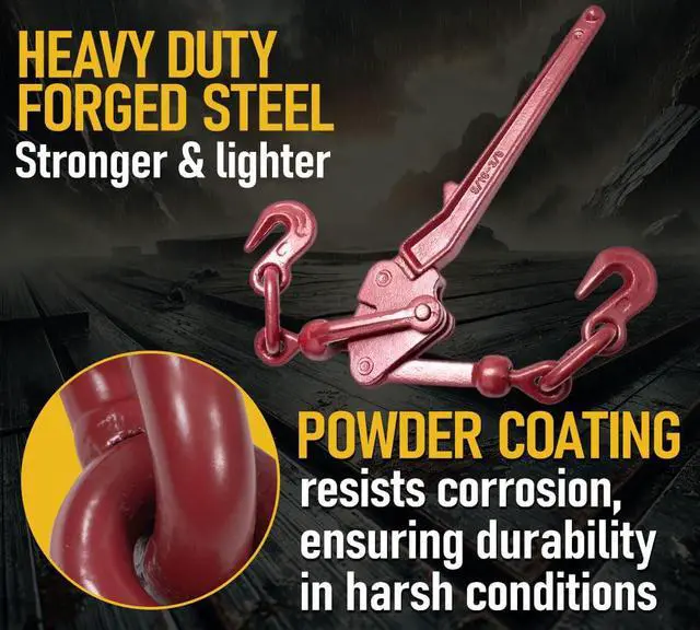 Alt view image 5 of 6 - 4 Pack G70 Recoil-Less Safety Release Chain Binder - 5/16" - 3/8" 5400 WLL Lever Snap Chain Binder - Heavy Duty Recoilless Lever-Style Chain Binderfor Flatbed