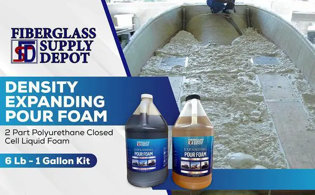 Alt view image 2 of 6 - 6 Lb. Density Expanding Pour Foam, 2 Part Polyurethane Closed Cell Liquid Foam for Boats, Dock Flotation, Carving, Soundproofing, Filling Voids, and Insulation (2 Gallon Kit)