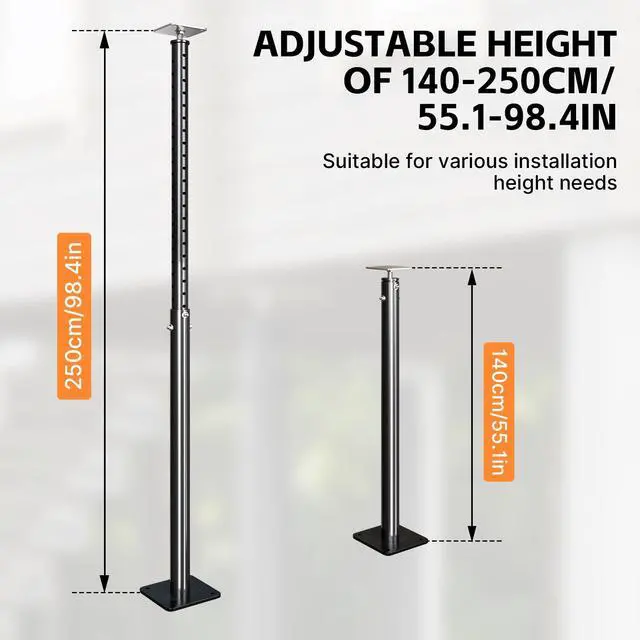 Alt view image 2 of 6 - 4 Pack 55"-98" Adjustable House Floor Wall Jack, 18000 lbs Max Load Capacity, Floor Joist Jack for Leveling Framing Basement Crawlspace Beam Roof Stair Ceiling