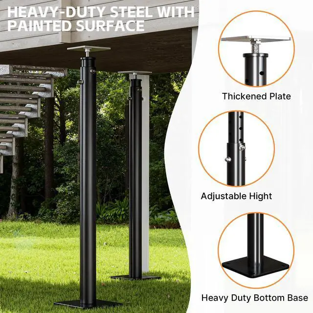 Alt view image 4 of 6 - 4 Pack 55"-98" Adjustable House Floor Wall Jack, 18000 lbs Max Load Capacity, Floor Joist Jack for Leveling Framing Basement Crawlspace Beam Roof Stair Ceiling