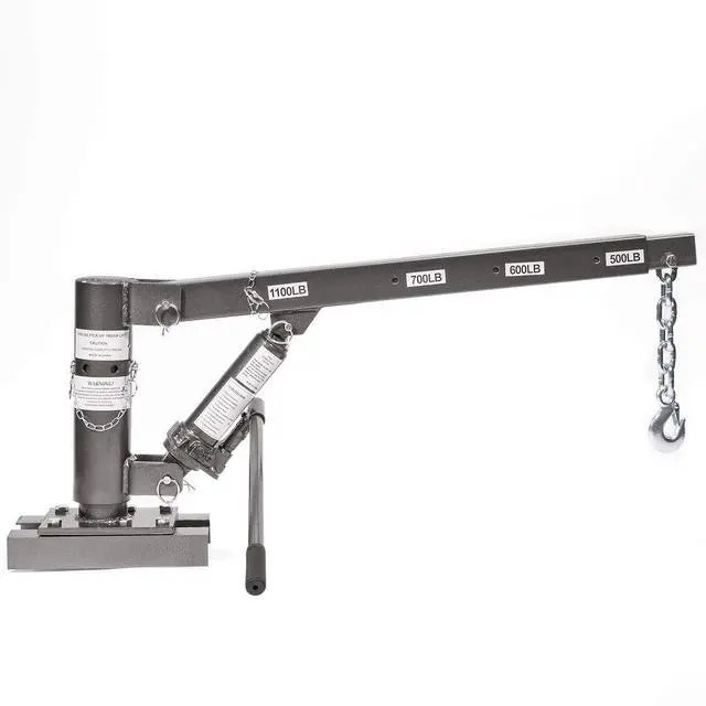 Main image of 1/2 Ton Capacity Pickup Truck Extra Hoist Lift Load Jib Crane Telescopic Boom 1,100 LBS Extension Lock Position Swivel Base Mounted