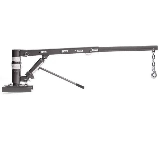 Alt view image 2 of 6 - 1/2 Ton Capacity Pickup Truck Extra Hoist Lift Load Jib Crane Telescopic Boom 1,100 LBS Extension Lock Position Swivel Base Mounted