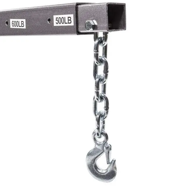 Alt view image 5 of 6 - 1/2 Ton Capacity Pickup Truck Extra Hoist Lift Load Jib Crane Telescopic Boom 1,100 LBS Extension Lock Position Swivel Base Mounted