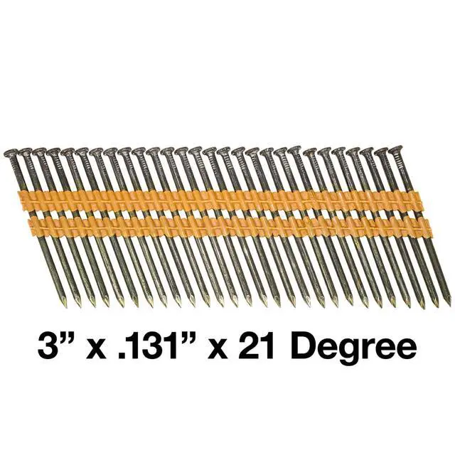 Alt view image 2 of 5 - 3 x.131 Inch (10d) 21 Degree - Plastic Collated - Bright Coated, Vinyl Coated Framing Nail- Full Box ~4000 Nails