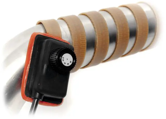 Main image of HSTAT051010 XtremeFLEX HSTAT Silicone Rubber Heating Tape With Adjustable Thermostat Controller, W x L: 0.5 x 120-Inch, 120VAC
