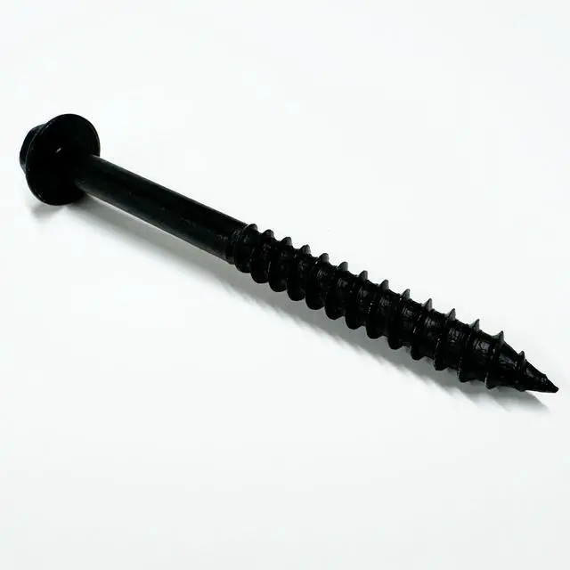 Alt view image 6 of 6 - (100) 3/8 X 8 Black Hex Head Lag Wood Screws, Heavy Duty lag Bolts for Timber, Tree Houses, Fences by -Qty 100
