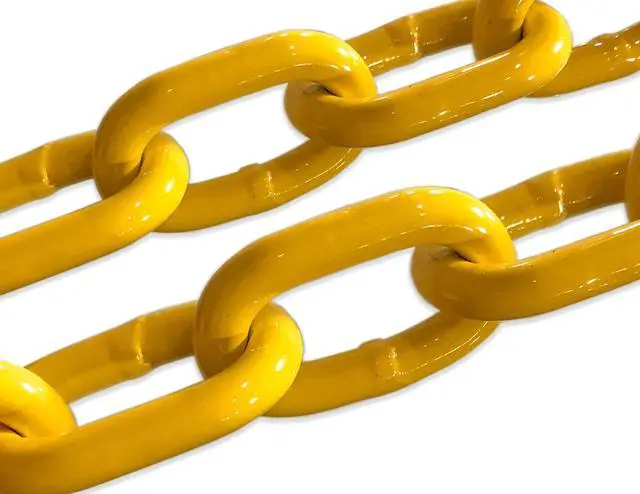 Main image of 3/16" X 45' Yellow Powder Coated Safety Chain | Grade 30 Proof Coil | UV Protection | Max Capacity 3,200 lbs. (G3187PCYX45FT)