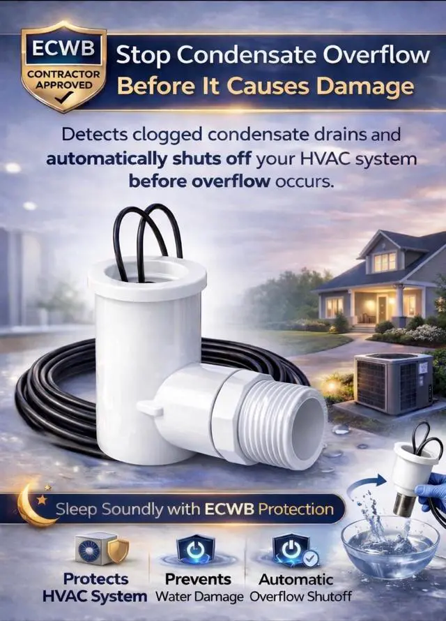 Alt view image 3 of 6 - SS2 AC Float Switch HVAC Safety Switch Upgraded Heavy Duty 3/4 PVC, Normally Closed, AC Condensate Drain Overflow Protection Contractor Approved 10 Pack