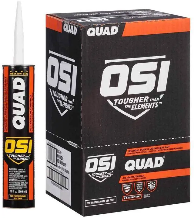 Main image of OSI Quad Advanced Formula 10 fl. oz. Clear #000 Window Door and Siding Sealant VOC, (12/cs)