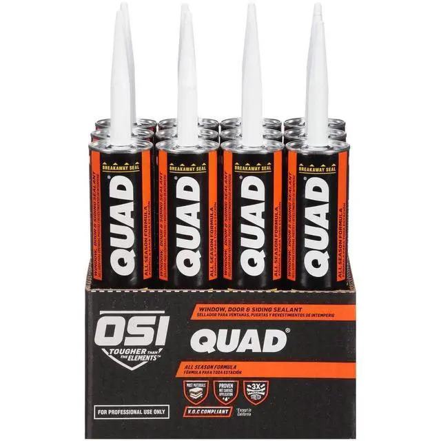 Alt view image 4 of 5 - OSI Quad Advanced Formula 10 fl. oz. Clear #000 Window Door and Siding Sealant VOC, (12/cs)