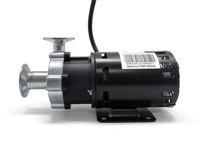 Alt view image 4 of 6 - CHUGGER PUMP TRI-XCPSS-CI-1 Tri Clover X-DRY Run Dry Protection, Molded 1 1/2" Tri-Clamp Fittings, SS, 115 Volt Home Brewing System Beer Pump, ETL-Certified, Approved Carbon Bearing Material