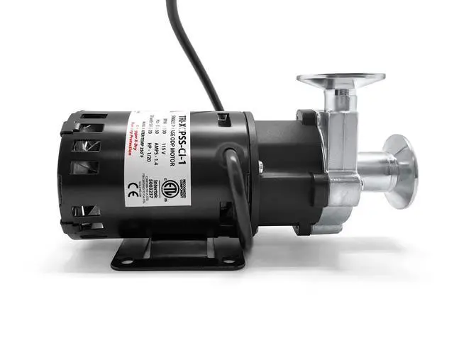Alt view image 5 of 6 - CHUGGER PUMP TRI-XCPSS-CI-1 Tri Clover X-DRY Run Dry Protection, Molded 1 1/2" Tri-Clamp Fittings, SS, 115 Volt Home Brewing System Beer Pump, ETL-Certified, Approved Carbon Bearing Material