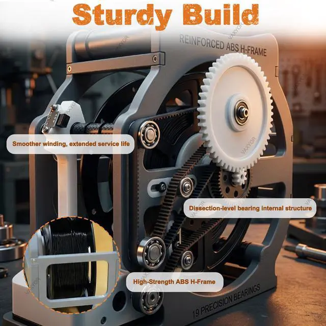 Alt view image 6 of 6 - Motorized 3D Filament Respooler, Filament Spool Winder with Quantitative Mode, Smart Start and Stop for 1kg Spools, Wrap Neatly Without Tangling for PLA/PETG/ABS/Other 3D Printing Materials
