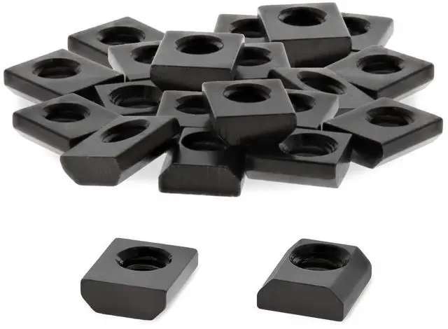 Main image of 8020, 3204, 10 Series 1/4-20 Steel Standard Slide in T-Nut Nut Hardware for 1 Inch Based Extruded Aluminum T Slot Extrusions (100 Pack)