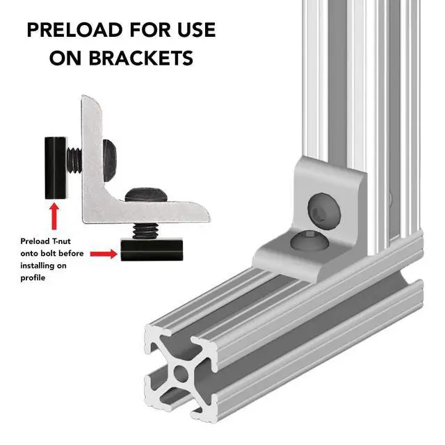 Alt view image 5 of 6 - 8020, 3204, 10 Series 1/4-20 Steel Standard Slide in T-Nut Nut Hardware for 1 Inch Based Extruded Aluminum T Slot Extrusions (100 Pack)