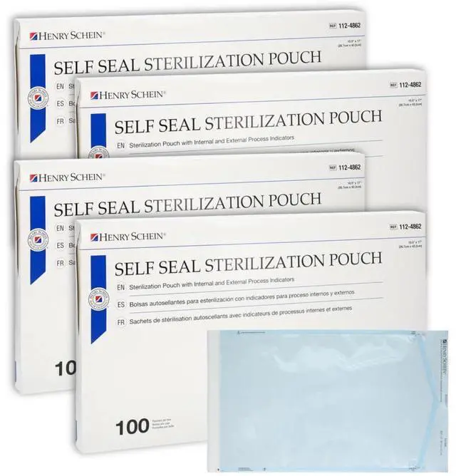 Main image of Self-Sealing Sterilization Pouches, Latex-Free, 10.5 in x 17 in 100/Bx, 400 Count