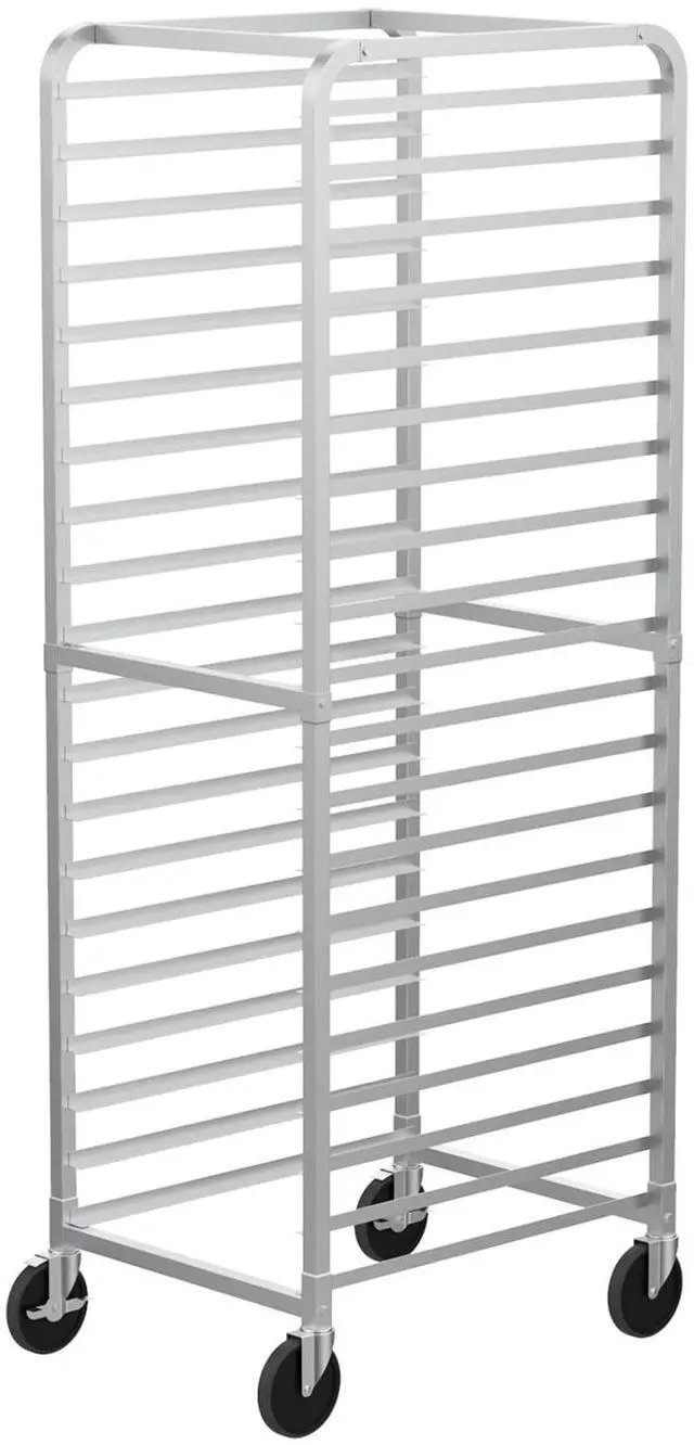 Alt view image 2 of 6 - Upgraded 20-Tier Full/Half Sheet Pan Rack, Aluminum Bakery Rack, Speed Rack, Bakers Rack with Lockable Wheels for Home Commercial Kitchen, Restaurant, Cafeteria, Dessert Shop, 68.5H
