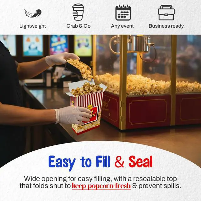 Alt view image 3 of 6 - Popcorn Boxes 1.8 oz. - #3.5 Popcorn Buckets for Party - Pack of 750