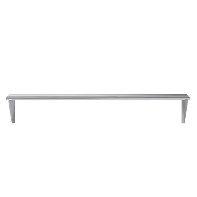 Alt view image 4 of 6 - 14 in. x 60 in. NSF Stainless Steel Tubular Wall Shelf | Heavy-Duty Metal Shelving for Appliances & Equipment | Ideal for Kitchen, Restaurant, Garage, Laundry, Utility Room