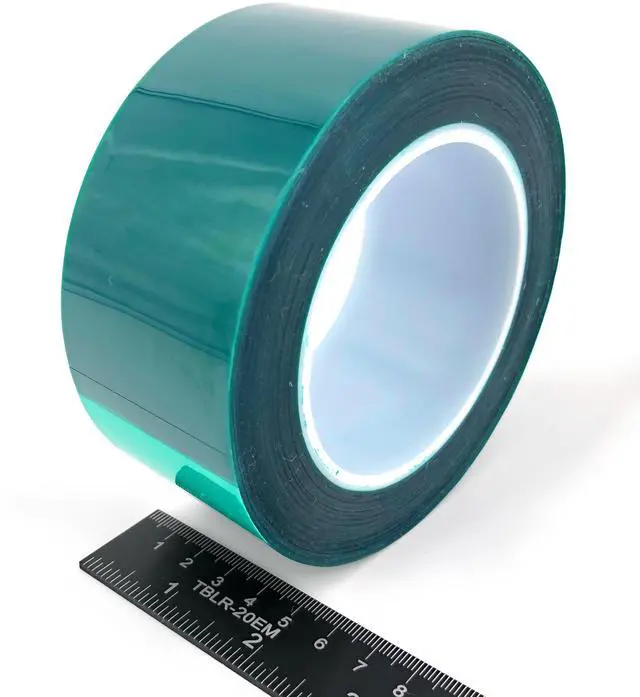 Main image of 2" x 72 Yards Green Polyester PET Tape Made in USA for Powder Coating, Ceramic Coating, Painting, Plating, Anodizing, Splicing, Sublimation, and More (6 Rolls)