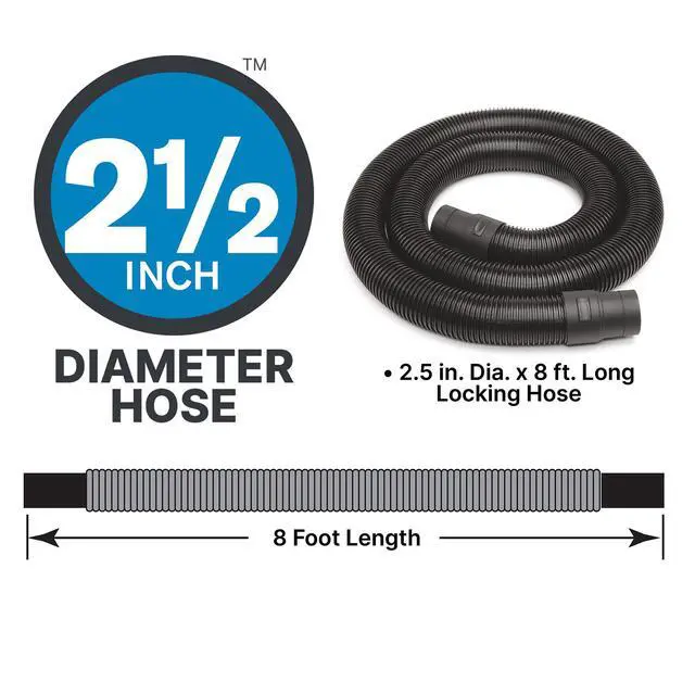 Alt view image 4 of 6 - 8251205 12 Gallon, Wet/Dry Utility Vacuum, 5.5 Peak HP, SVX2 Motor Technology, 2.5 Inch Diameter x 8 Ft Hose, 20 Ft Cord, Black, Includes Blower Port, Ideal for Garage and Workshop