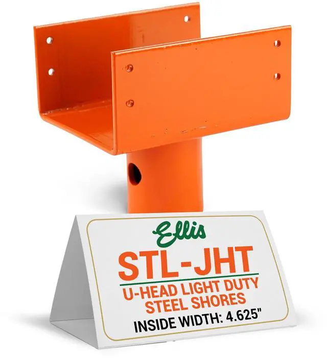 Main image of Manufacturing Company - U-Head Top for Light Duty Steel Shores - Secures to Horizontal Lumber Beams & Joists - Easy to Use with 8 Mounting Holes - Triple Joist Holder
