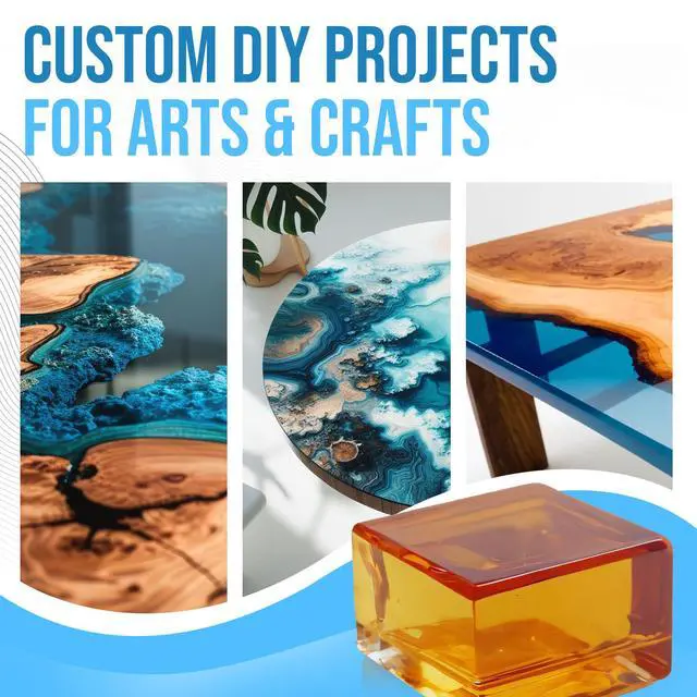 Alt view image 3 of 6 - Epoxy Resin 4 Gallon Kit | 1:1 Crystal Clear Resin and Hardener for Super Gloss Coating | for Bars, Tabletop, Art, Jewelry, Casting Molds | Safe for Use on Wood, Metal, Stone, Plastic, Marine Sealer