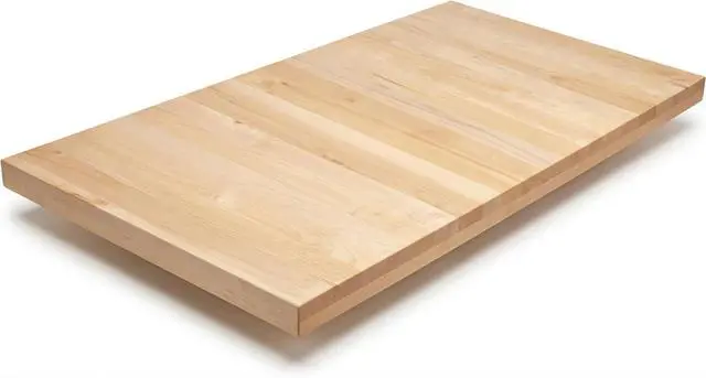 Main image of Solid Maple Butcher Block Countertop - 1.5 Thick Hardwood Work Surface for Kitchen, Workbench, Desk, Cart, or DIY Tabletop (48"L x 24"W)