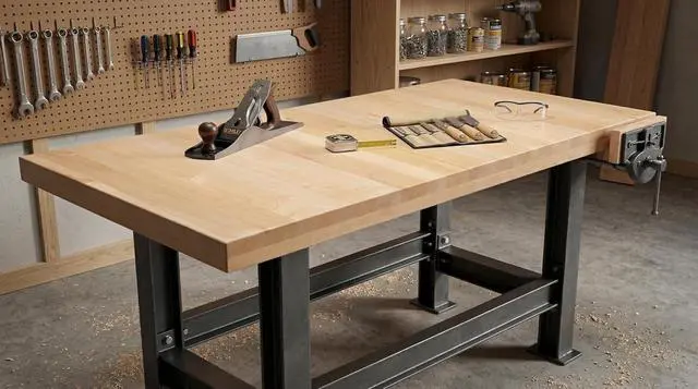 Alt view image 4 of 6 - Solid Maple Butcher Block Countertop - 1.5 Thick Hardwood Work Surface for Kitchen, Workbench, Desk, Cart, or DIY Tabletop (48"L x 24"W)