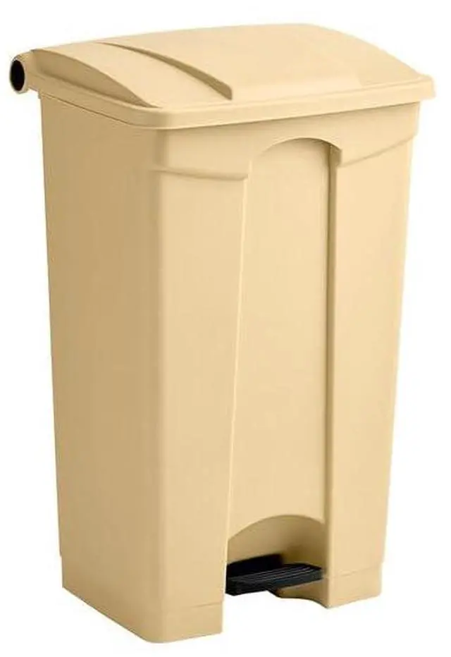 Main image of 23 Gallon Beige Rectangular Step-On Waste Container | Outdoor/Office/Restaurant/School/Kitchen | Commercial Garbage and Trash Container