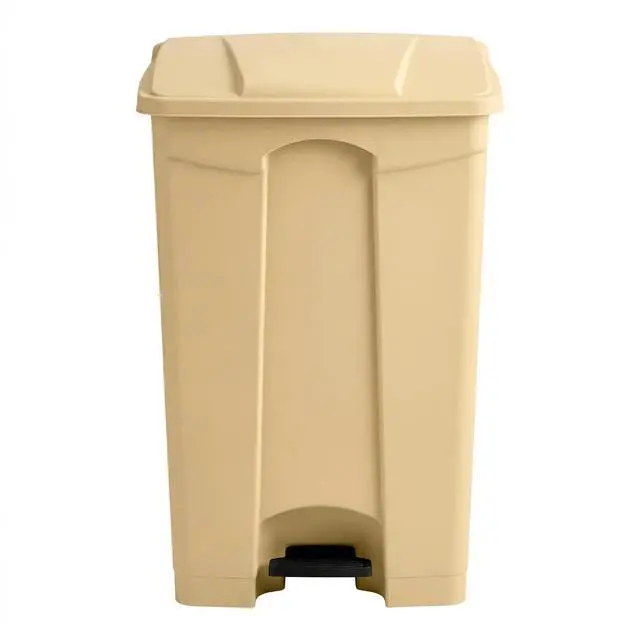 Alt view image 6 of 6 - 23 Gallon Beige Rectangular Step-On Waste Container | Outdoor/Office/Restaurant/School/Kitchen | Commercial Garbage and Trash Container