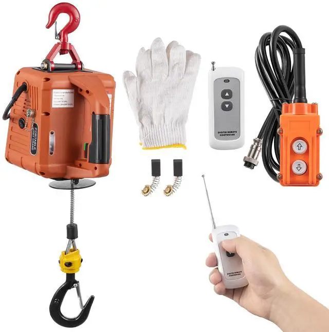 Main image of Electric Hoist Winch 1100lbs, 3 in 1 Portable Electric Winch Manual/Cable/Remote Control, 1500W Electric Hoist with Remote Control 25ft Lifting Height for Lifting Towing 110V