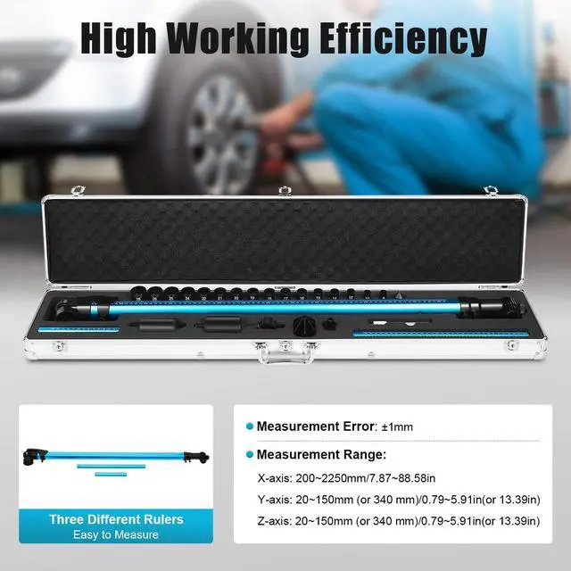Alt view image 2 of 6 - 2D Measuring System, High-Precision Universal Auto Body Frame Machine Measuring Ruler, Retractable Measure Equipment Repair Tool for Car Repair Tram Gauge Construction, Machinery Maintenance