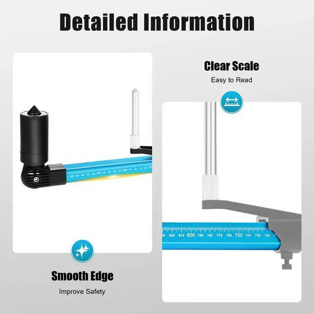 Alt view image 4 of 6 - 2D Measuring System, High-Precision Universal Auto Body Frame Machine Measuring Ruler, Retractable Measure Equipment Repair Tool for Car Repair Tram Gauge Construction, Machinery Maintenance