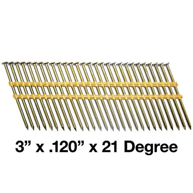 Alt view image 2 of 4 - 3" x.120" (10d) 21 Degree - Vinyl Coated - Plastic Collated- Framing Nail - Full Box ~4000 Nails