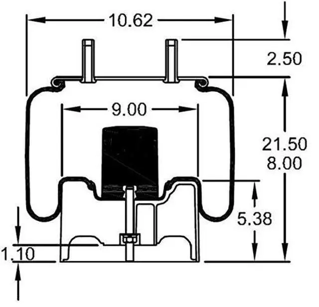 Alt view image 3 of 6 - 2 PCS Air Spring Bag for Hendrickson Replacement For Firestone 8713, W01-358-8713, Goodyear 1R13-176, Hendrickson S-22948, C-22948 (2 x TR8713_01_)