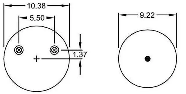 Alt view image 4 of 6 - 2 PCS Air Spring Bag for Hendrickson Replacement For Firestone 8713, W01-358-8713, Goodyear 1R13-176, Hendrickson S-22948, C-22948 (2 x TR8713_01_)