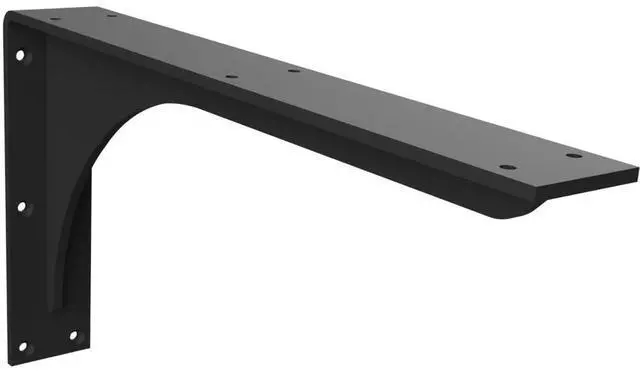 Main image of Iron Supports Front Mount Heavy-Duty Bench Bracket - Wall Mounted Steel Support Brackets for Wall Bench, Floating Bench, Work Bench (Matte Black - 16"" Deep x 9"" High)