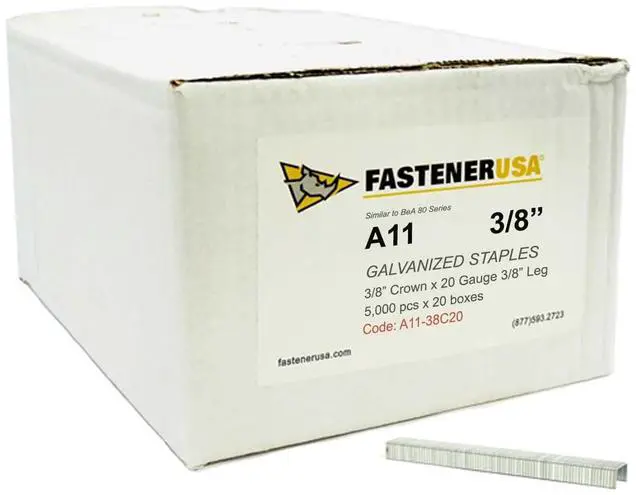 Main image of 3/8" Leg x 20GA GALV A11/T50 Staples 100,000ct