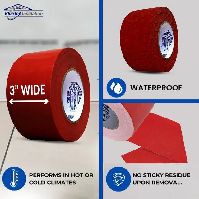 Alt view image 5 of 6 - Made in USA - Wide 3 Stucco/Painters Tape. 16 Rolls - 3 x 60 Yards. 30 Day Removal NO Residue, NO Splitting on Removal - Professional Grade Polyethylene Tape (PE Tape)