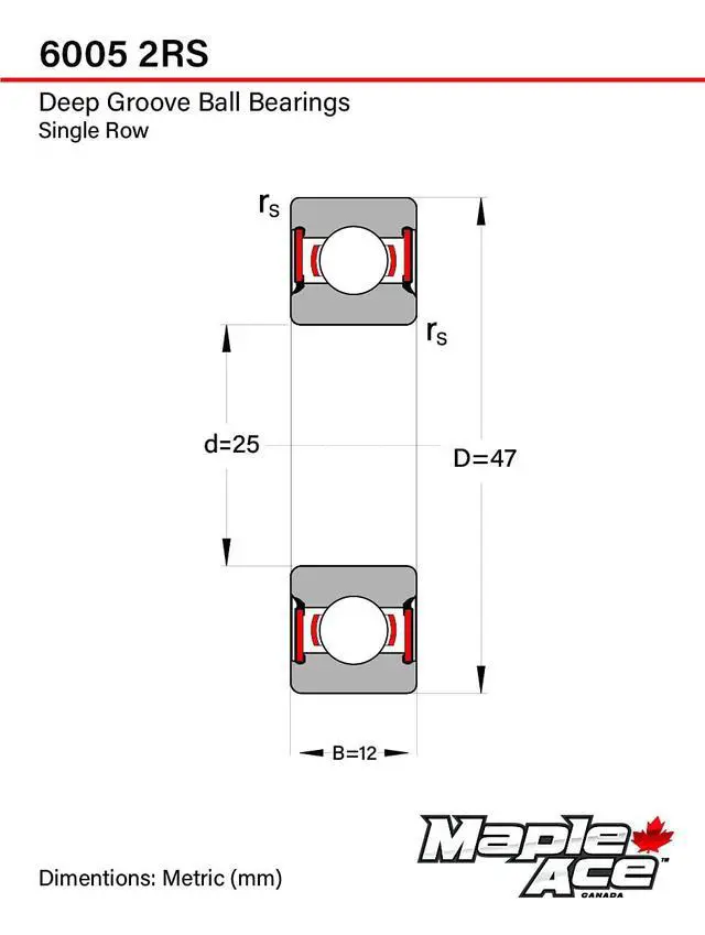 Alt view image 3 of 6 - 6005-2RS Ball Bearing 25x47x12mm 6005 2RS Rubber Sealed (Qty 100)