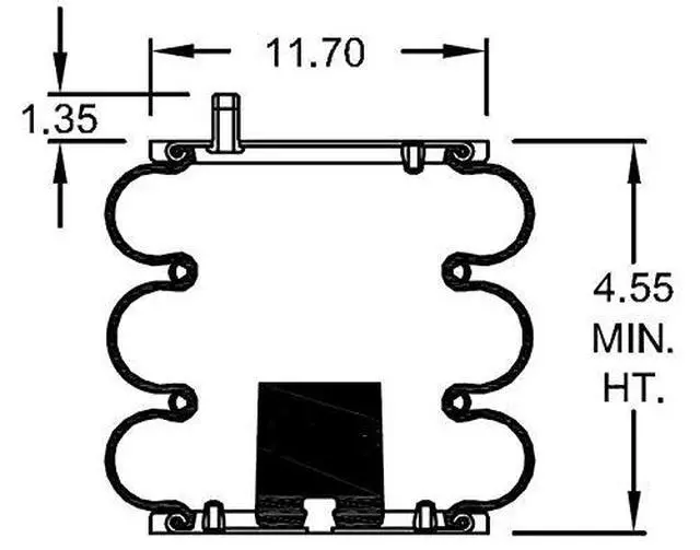 Alt view image 3 of 6 - 2 pack of Triple Convoluted Air Spring Bag (Replaces Firestone 8032, 7995, W01-358-8032, W01-358-7995 Hendrickson S-12405, C-12405) (2 x TR8032)