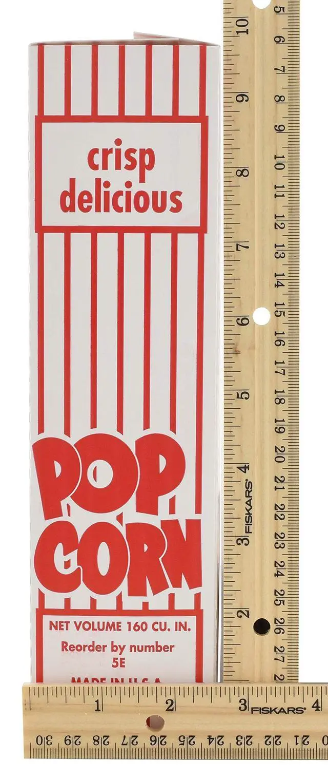Alt view image 5 of 6 - 5-E Red and White Close Top Popcorn Boxes, 3.3 Oz, 250 Pack
