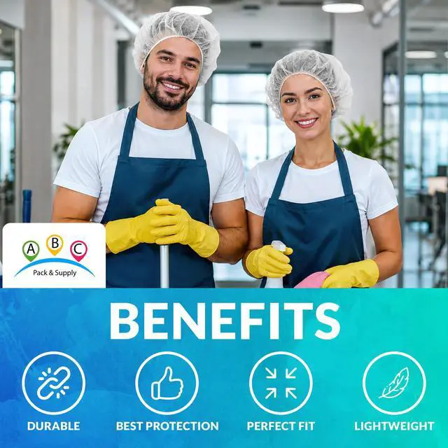 Alt view image 5 of 6 - Disposable Bouffant Caps, 24 Inch White Hair Nets, Pack of 1000, Spunbond Polypropylene Hair Covers with Elastic Edge for Food Service, Kitchens and Industrial Work Areas