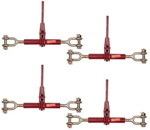 Main image of 4 Pack 5/16" - 1/4" Jaw Jaw Chain Load Binder 6" Barrel, 3,500 lbs WLL Ratcheting Tie Down Chain Binder for Transportation, Construction, and Heavy Duty Applications