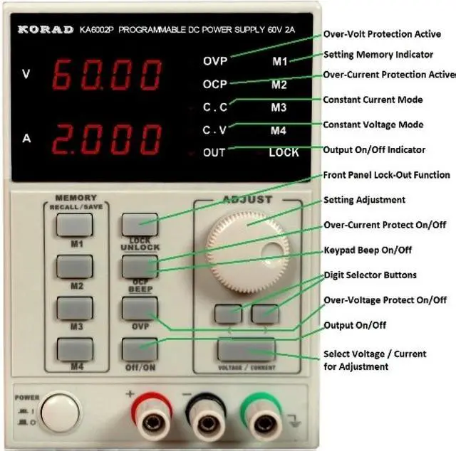 Alt view image 2 of 5 - KA6003P - Programmable Precision Variable Adjustable 60V, 3A DC Linear Power Supply Digital Regulated Lab Grade