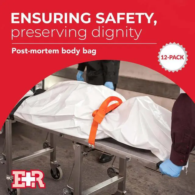 Alt view image 2 of 6 - PVC Cadaver Body Bags 12-Pack with Metal Zipper White, 36" x 90" with ID Tags Leakproof, Heavy-Duty, Waterproof Morgue Bags for Funeral Use