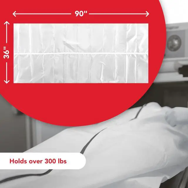 Alt view image 4 of 6 - PVC Cadaver Body Bags 12-Pack with Metal Zipper White, 36" x 90" with ID Tags Leakproof, Heavy-Duty, Waterproof Morgue Bags for Funeral Use